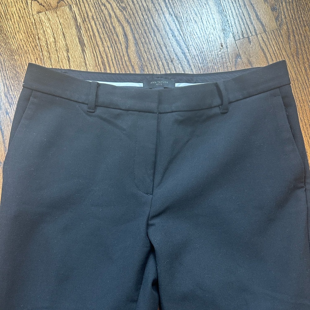 Ann Taylor Petite size 12 Dress ankle Black Pants with Lace Trim - Picture 2 of 7